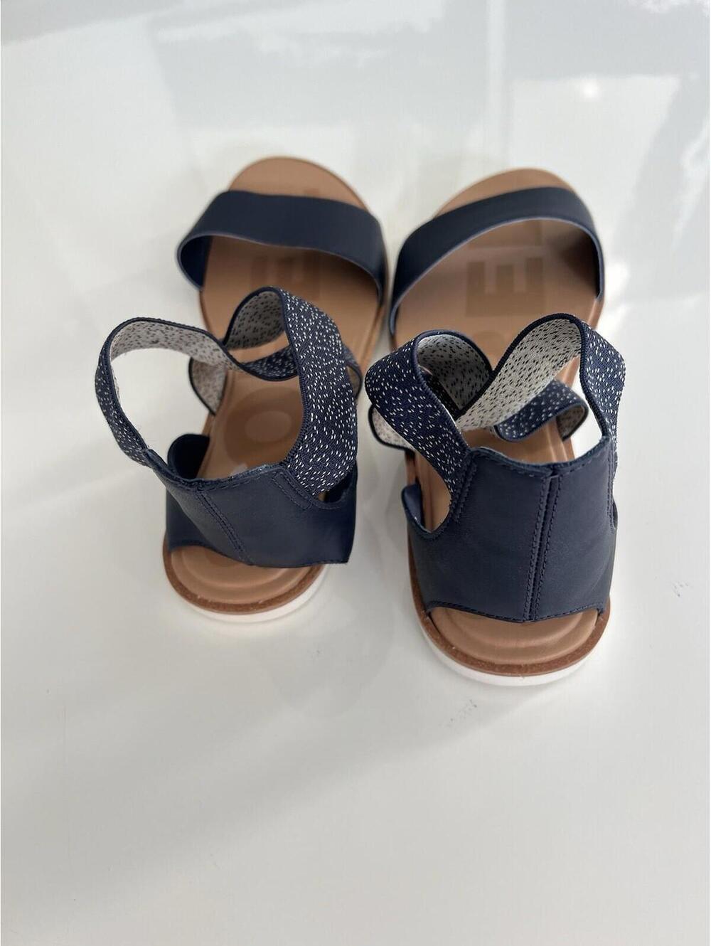 $89 SOREL Women's Ella II Leather Sandals, Nocturnal Blue Multiple Size 11 - Picture 7 of 10